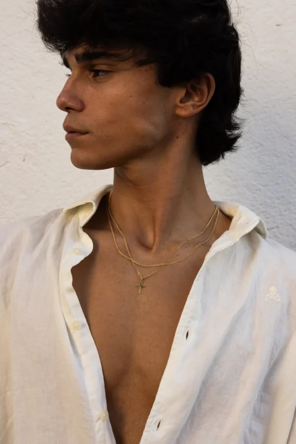 Cainte Cross Necklace Gold Unisex - Image 5