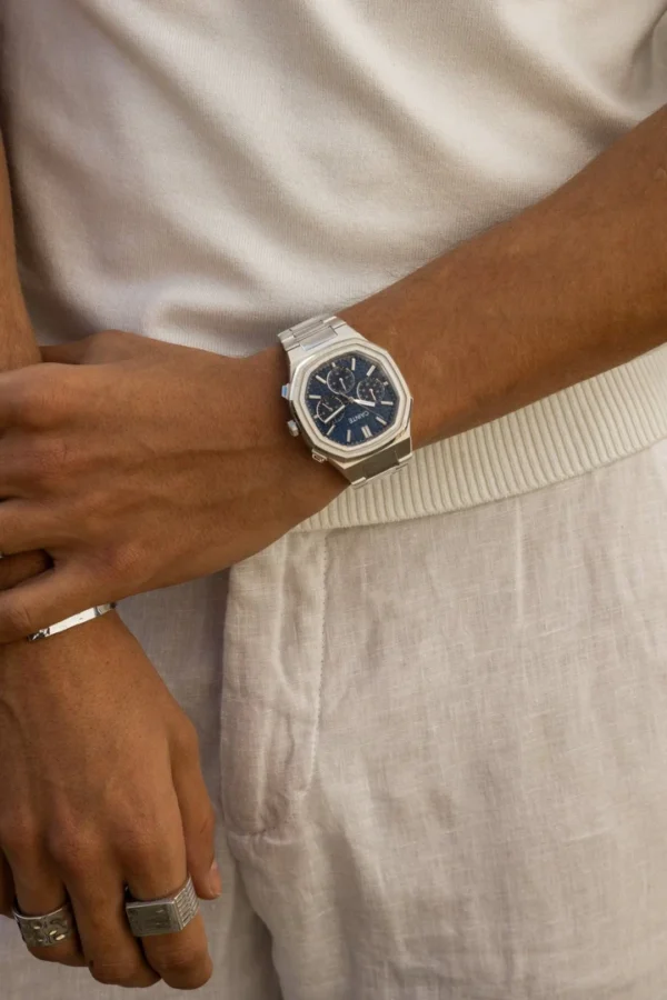 Cainte Claude Chronograph Watch Blue Quartz