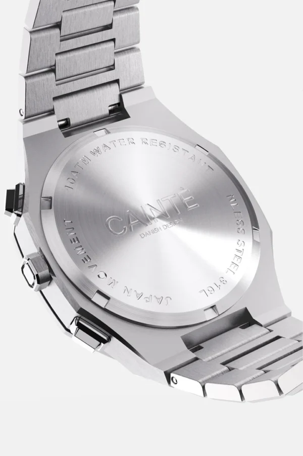 Cainte Claude Chronograph Watch White&Black Quartz Side Button