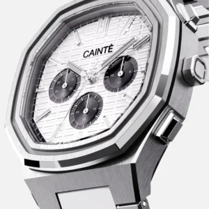 Cainte Claude Chronograph Watch White&Black Quartz Front