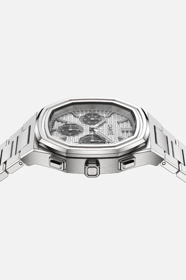 Cainte Claude Chronograph Watch White&Black Quartz Front