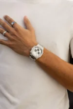 Cainte Claude Chronograph Watch White&Black Quartz Front