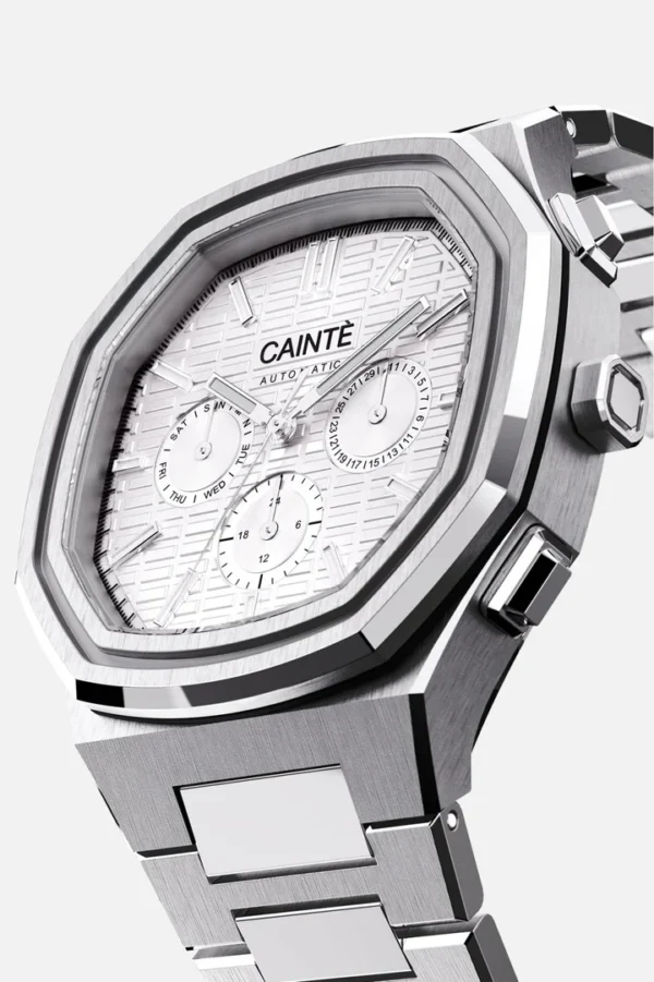 Cainte Claude chronograph Watch White Automatic Front