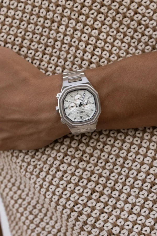 Cainte Claude chronograph Watch White Automatic Side Pose