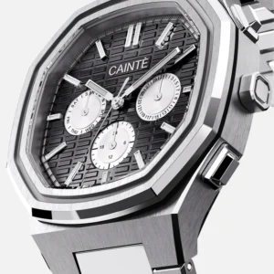 Cainte claude Chronograph Watch Black&White Quartz Front