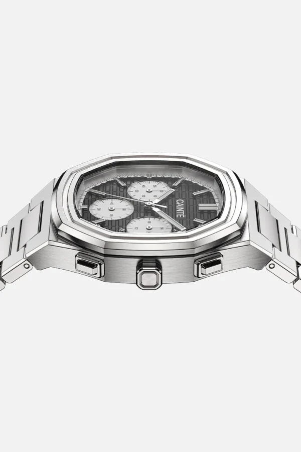 Cainte claude Chronograph Watch Black&White Quartz Side
