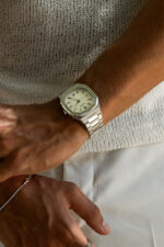 Cainte Claude Watch White Quartz Front On Arm