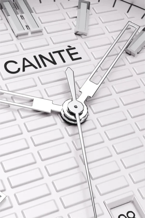Cainte Claude Watch White Quartz Front Dash