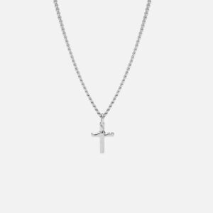 Cainte Hammered Cross Necklace Stainless Steel