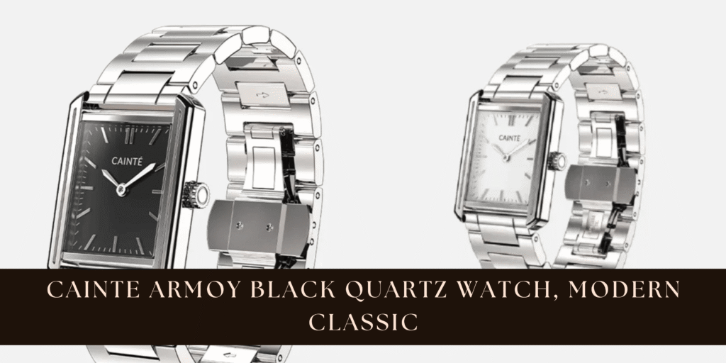 Cainte Armoy Black Quartz Watch, Modern Classic