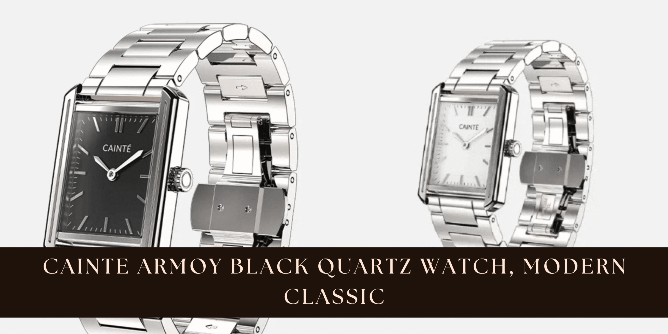 Cainte Armoy Black Quartz Watch, Modern Classic